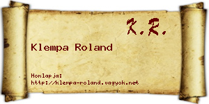 Klempa Roland névjegykártya