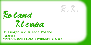 roland klempa business card